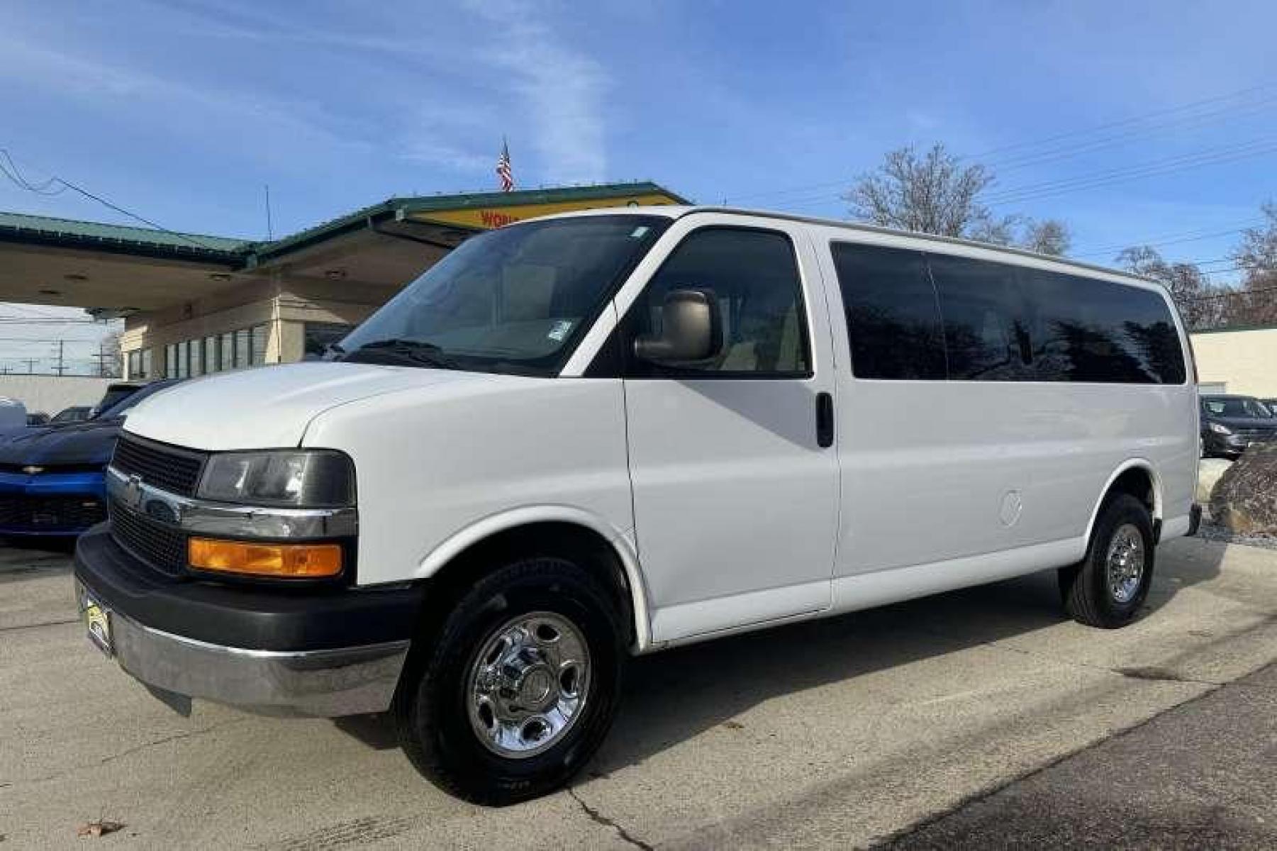 2014 Summit White /Gray Chevrolet Express 3500 LT (1GAZG1FA6E1) with an V8 4.8 Liter engine, Automatic transmission, located at 2304 W. Main St., Boise, ID, 83702, (208) 342-7777, 43.622105, -116.218658 - Photo #0