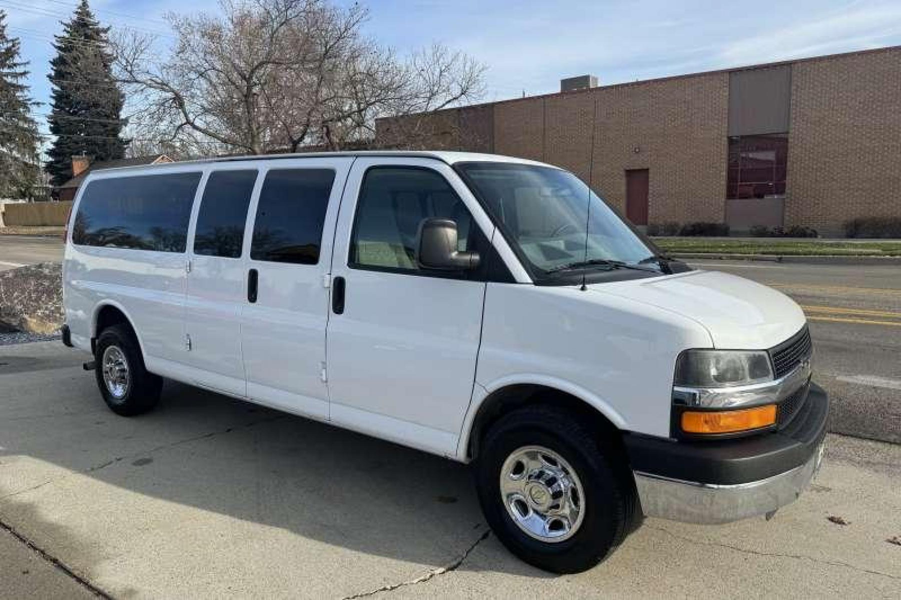 2014 Summit White /Gray Chevrolet Express 3500 LT (1GAZG1FA6E1) with an V8 4.8 Liter engine, Automatic transmission, located at 2304 W. Main St., Boise, ID, 83702, (208) 342-7777, 43.622105, -116.218658 - Photo #1