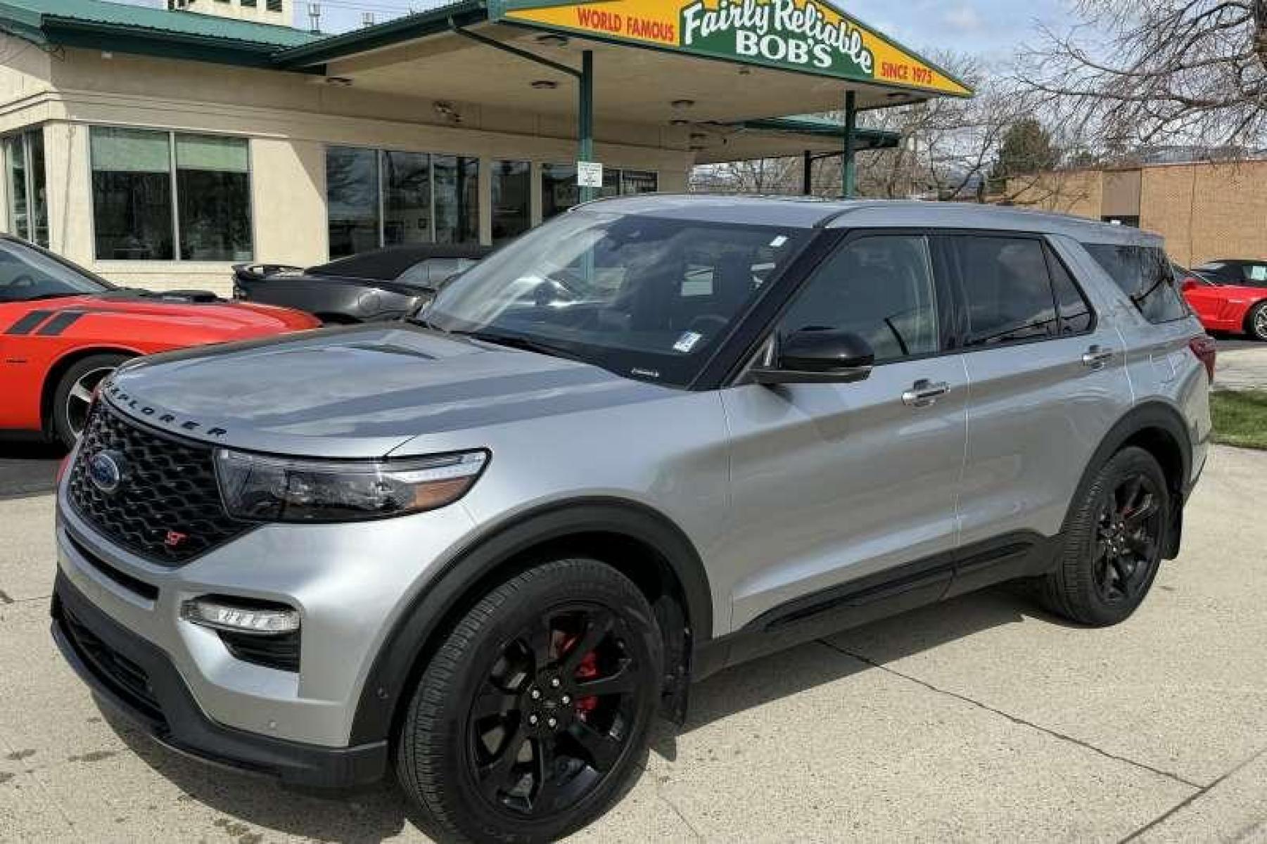 2021 Iconic Silver /Ebony Leather Ford Explorer ST (1FM5K8GC4MG) with an V6 3.0 Liter Twin Turbo engine, Automatic transmission, located at 2304 W. Main St., Boise, ID, 83702, (208) 342-7777, 43.622105, -116.218658 - Seats Have A Built In Massage Feature! Highly Optioned Explorer ST! Remaining Factory Warranty! - Photo #0
