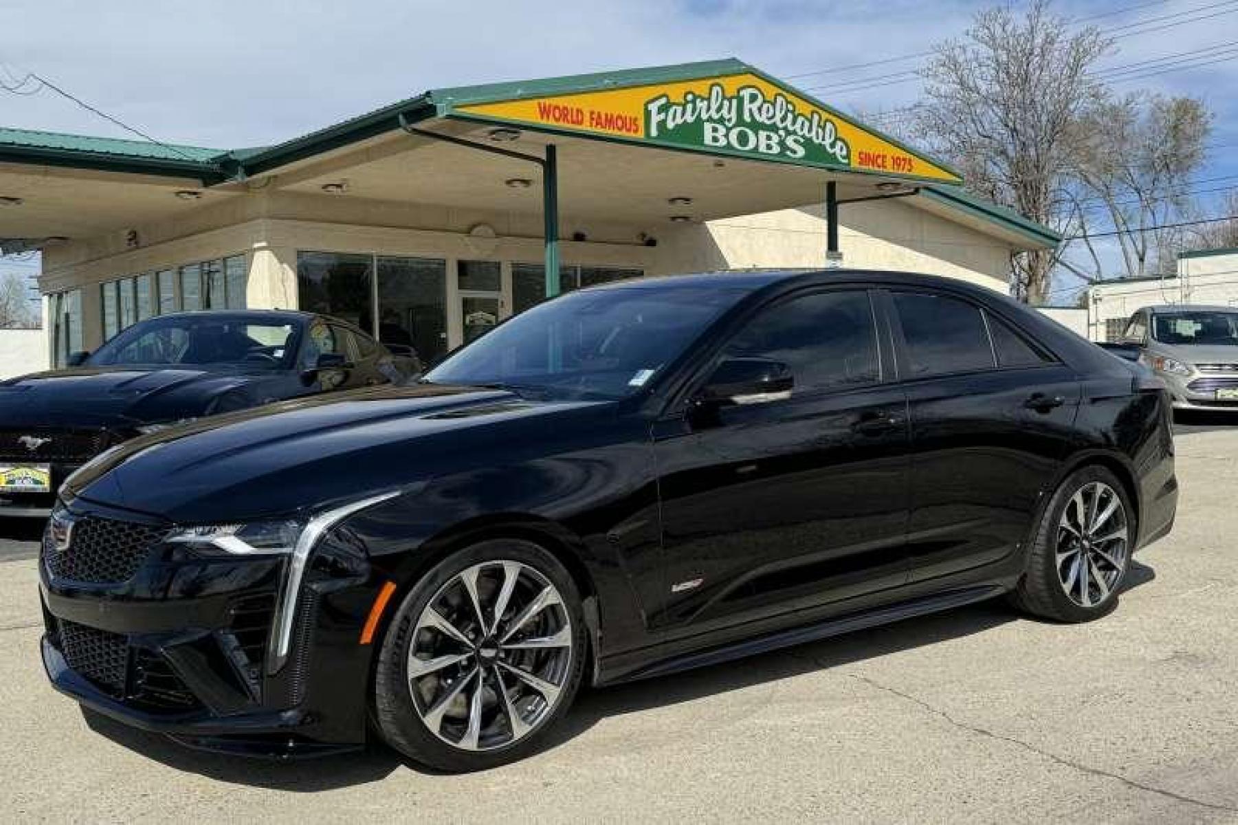 2023 Black /Black Cadillac CT4-V Blackwing (1G6DL5RP8P0) with an V6 3.6 Liter Twin-Turbo engine, Automatic transmission, located at 2304 W. Main St., Boise, ID, 83702, (208) 342-7777, 43.622105, -116.218658 - The CT4-V Blackwing packs a twin-turbo 3.6-liter V-6 that produces 472 horsepower and 445 pound-feet of torque! Loaded With Performance, Comfort And Safety Features! - Photo #0