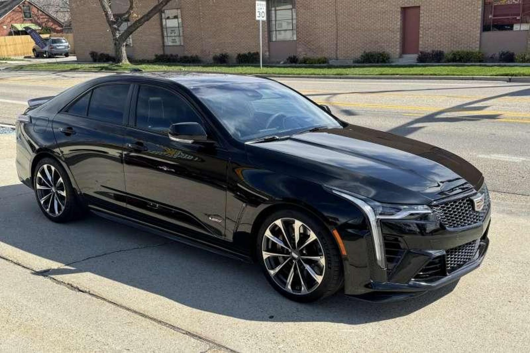 2023 Black /Black Cadillac CT4-V Blackwing (1G6DL5RP8P0) with an V6 3.6 Liter Twin-Turbo engine, Automatic transmission, located at 2304 W. Main St., Boise, ID, 83702, (208) 342-7777, 43.622105, -116.218658 - The CT4-V Blackwing packs a twin-turbo 3.6-liter V-6 that produces 472 horsepower and 445 pound-feet of torque! Loaded With Performance, Comfort And Safety Features! - Photo #2