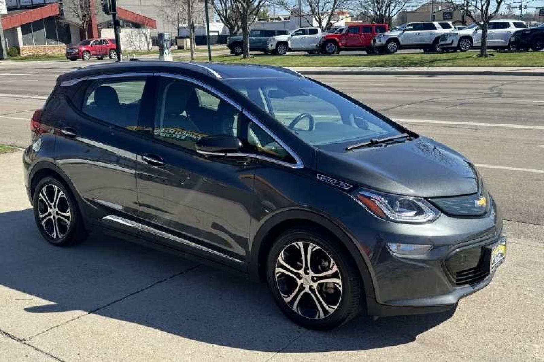 2019 Nightfall Gray Metallic /Dark Galvanized Gray Chevrolet Bolt Premier (1G1FZ6S03K4) with an 60 KwH engine, Automatic transmission, located at 2304 W. Main St., Boise, ID, 83702, (208) 342-7777, 43.622105, -116.218658 - New Tires! Ready To Go! Car Qualifies For The EV Tax Credit! Main Drive Battery Warranty Until March of 2032! - Photo #2