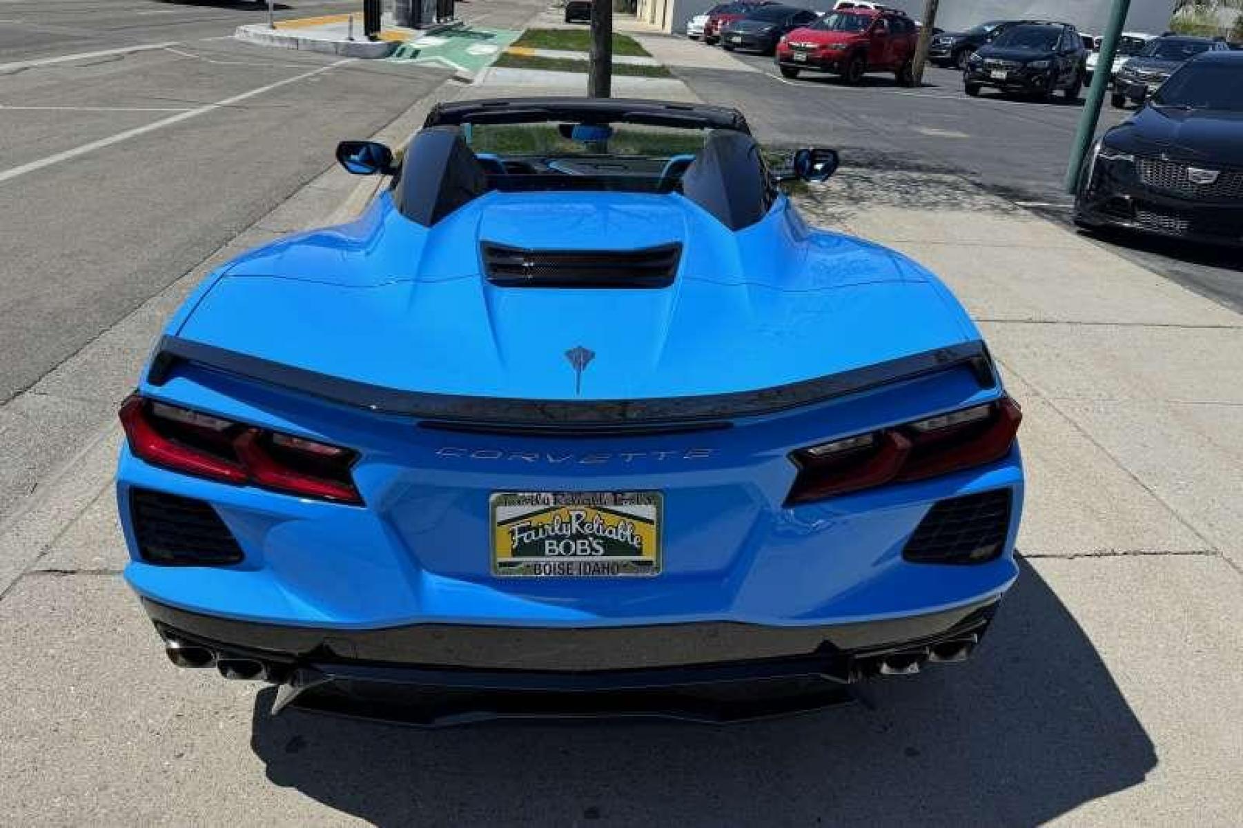 2022 Rapid Blue /Tension/Twilight Blue Chevrolet Corvette Stingray Convertible 3LT (1G1YC3D44N5) with an V8 5.5 Liter engine, Automatic transmission, located at 2304 W. Main St., Boise, ID, 83702, (208) 342-7777, 43.622105, -116.218658 - Rapid Blue Convertible! Remaining Factory Warranty! Only 1,800 Miles! Super Cool! - Photo #1
