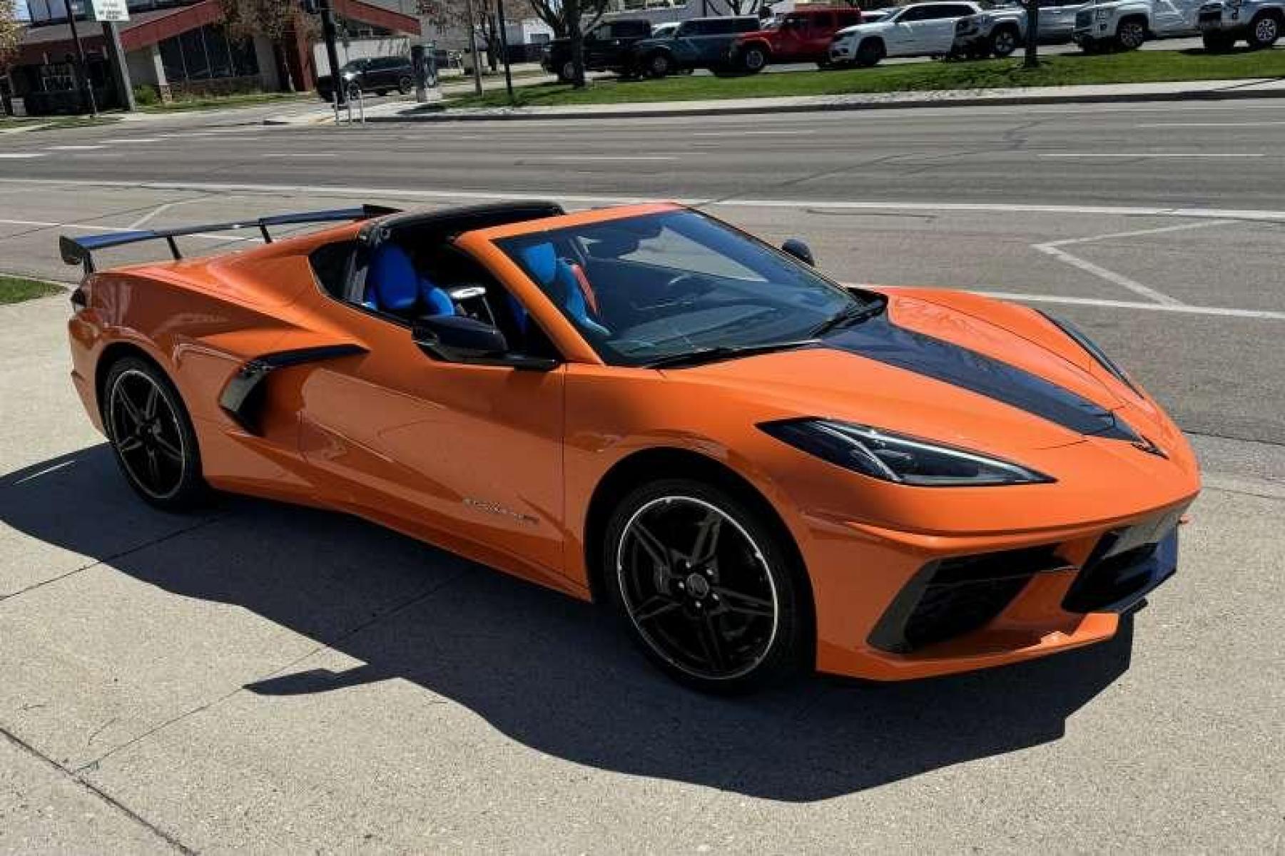 2022 Amplify Orange /Tension / Twilight Blue Chevrolet Corvette Stingray 3LT (1G1YC2D40N5) with an V8 6.2 Liter engine, Automatic transmission, located at 2304 W. Main St., Boise, ID, 83702, (208) 342-7777, 43.622105, -116.218658 - Get Your C8 Here! Remaining Factory Warranty! - Photo #2